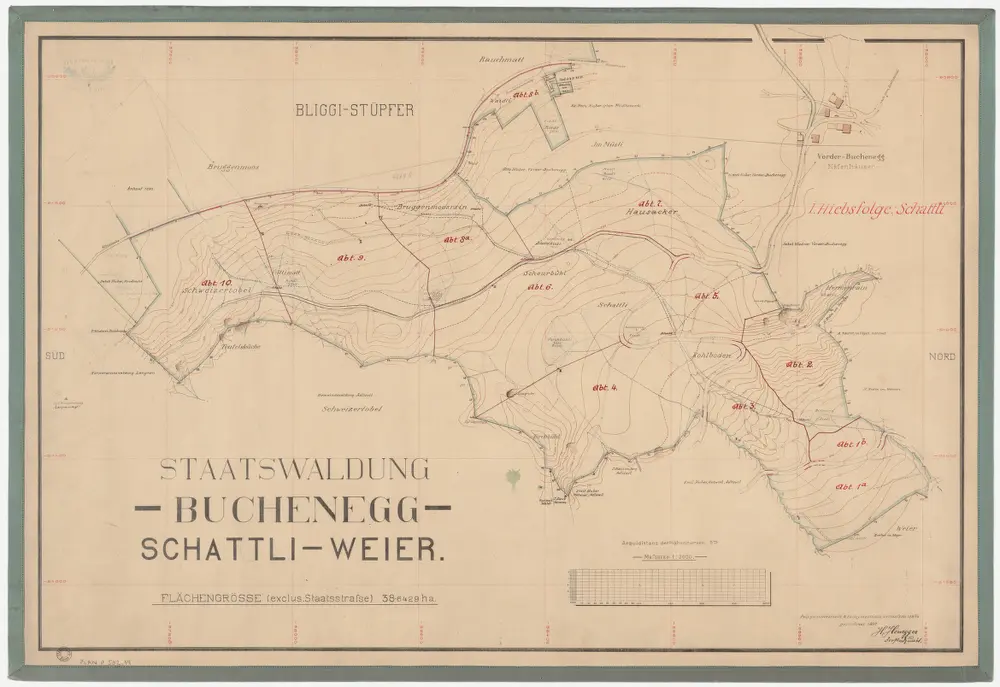 Stallikon, Adliswil, Aeugst am Albis, Langnau am Albis: Staatswaldung Buechenegg: Adliswil: Schattli, Weier; Grundriss