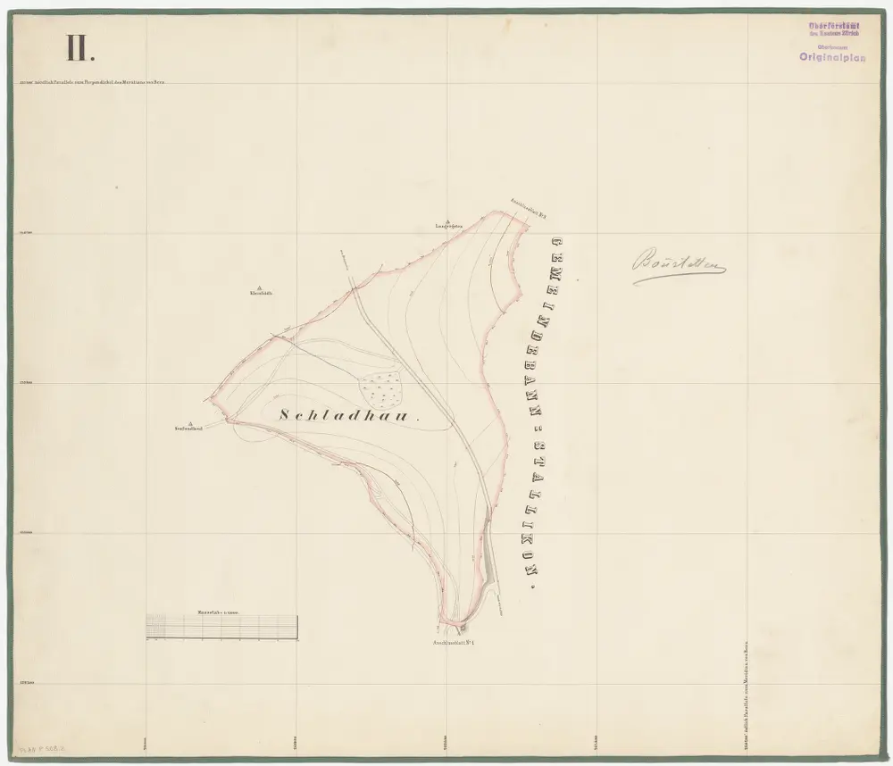 Bonstetten: Genossenschaftswaldung: Schladhau; Grundriss (Blatt II)