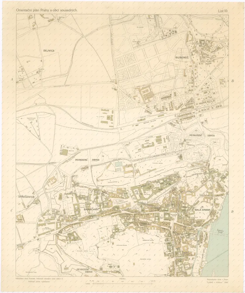 Orientační plán Prahy a obcí sousedních List 10.