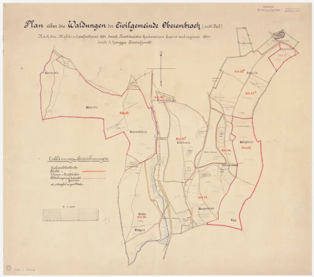 Oberembrach: Gemeindewaldung: Kirchrain, Horüti (Hohrüti), Schwellihau, Edlibuck (Edelbuck), Sädel, Erbgut, Baurenriet, Egg, Oberwiesen, Bürgihau, Aspenrain (Asprain), Asphäuli; Grundriss