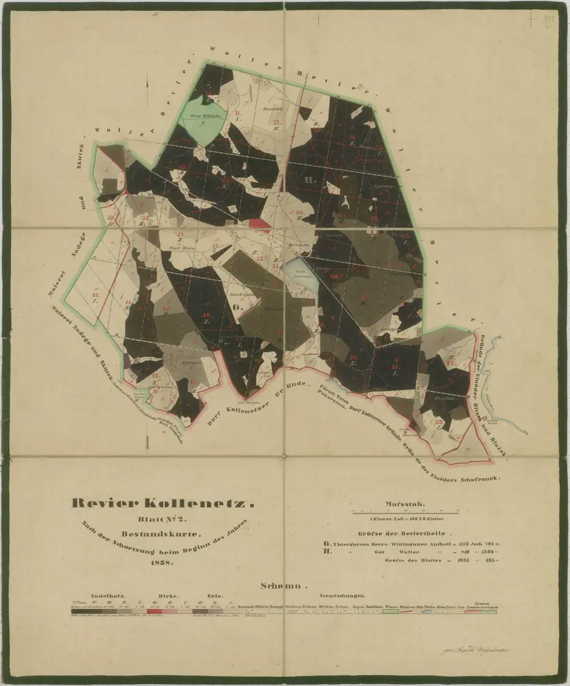 Porostní mapa polesí Kolence 1