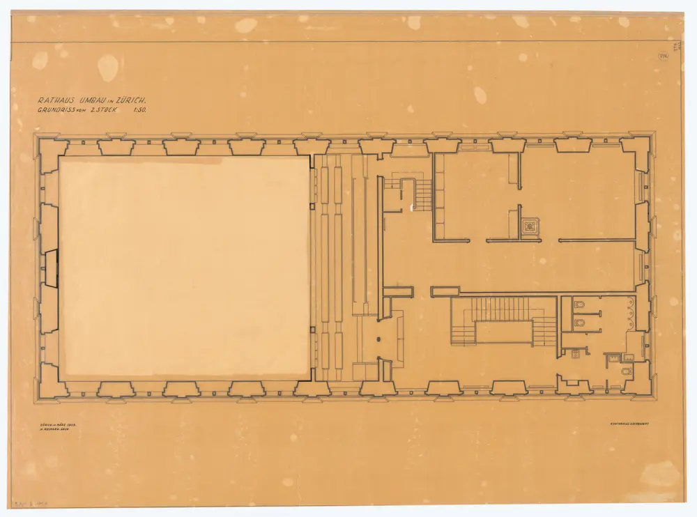 Rathaus: Umbau: 2. Stock; Grundriss