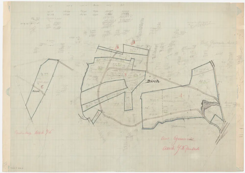 Neftenbach: Gemeindewaldung Aesch: Gemeindewaldung Aesch mit Birch, Chüeni (Küeni); Grundrisse