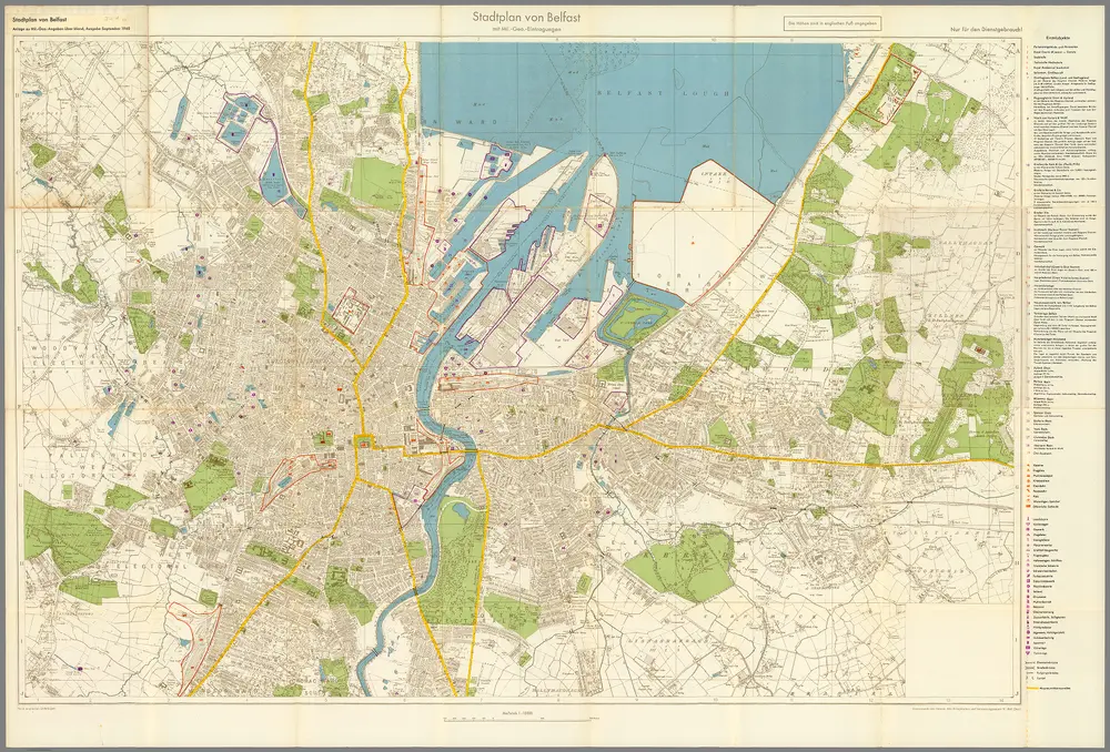 City Map of Belfast with Mil-Geo. Features.