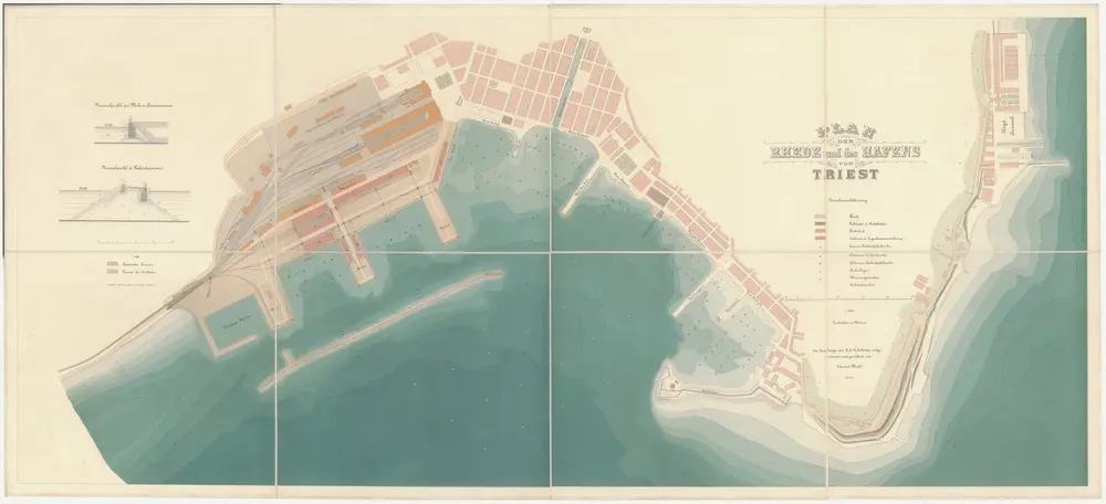 Plan der Rhede und des Hafens von Triest