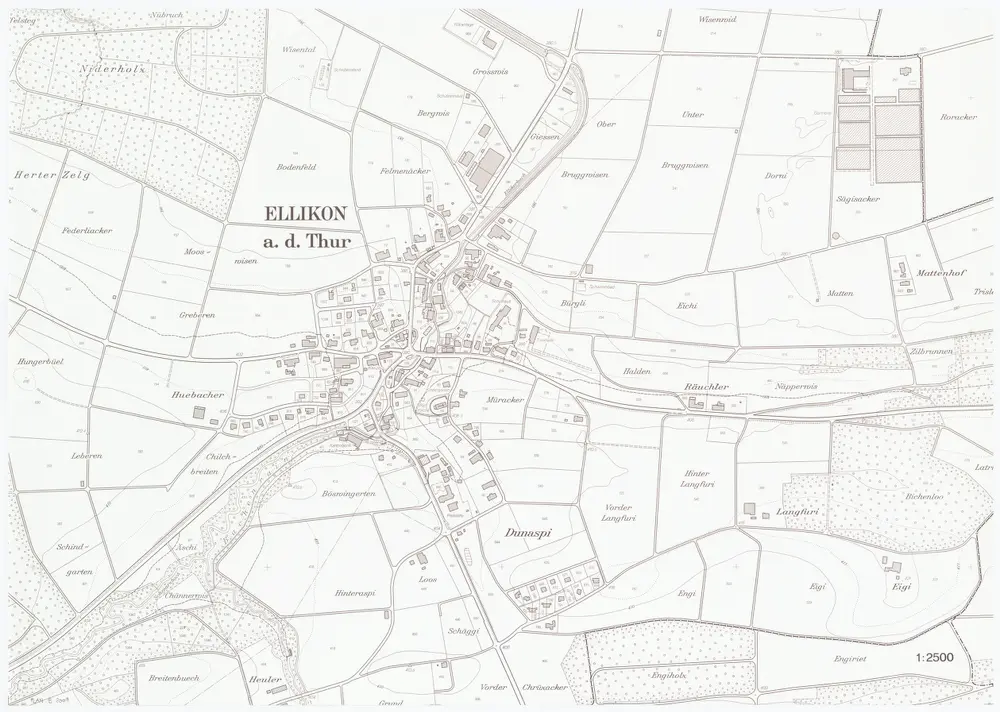 Ellikon an der Thur: Dorf; Übersichtsplan