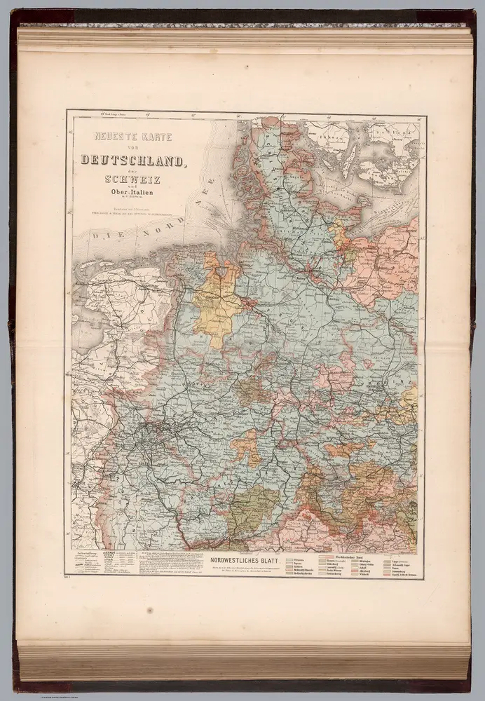 Neueste karte von Deutschland, der Schweiz und Over-Itlien : Nordwestliches blatt