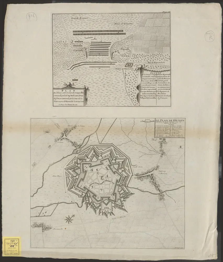 Le plan de Hesdin: ville forte du Comté d'Artois sur la riviere du Canche