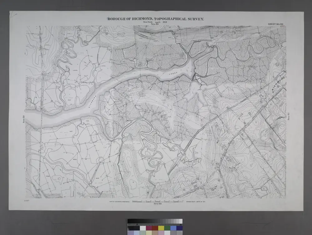 Sheet No. 60. [Includes Bridge Avenue, Fresh Kills Road and Giffords Lane.]; Borough of Richmond, Topographical Survey.