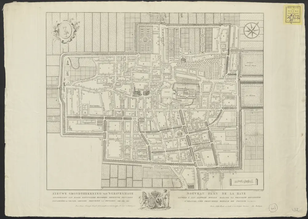 Nieuwe grondteekening van 's Gravenhage = Nouveau plan de la Haye