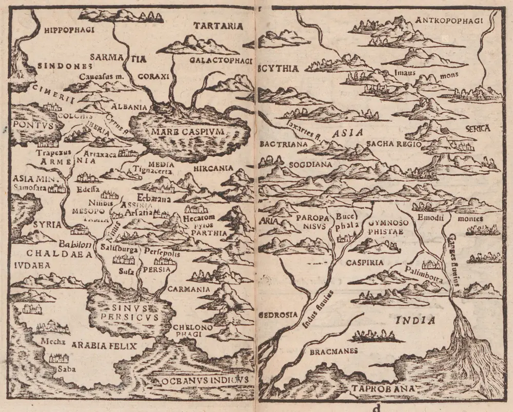 [Asia] [Karte], in: Rudimentorum Cosmographicorum Ioan. Honteri Coronensis libri III. cum tabellis Geographicis elegantissimis, S. 81.