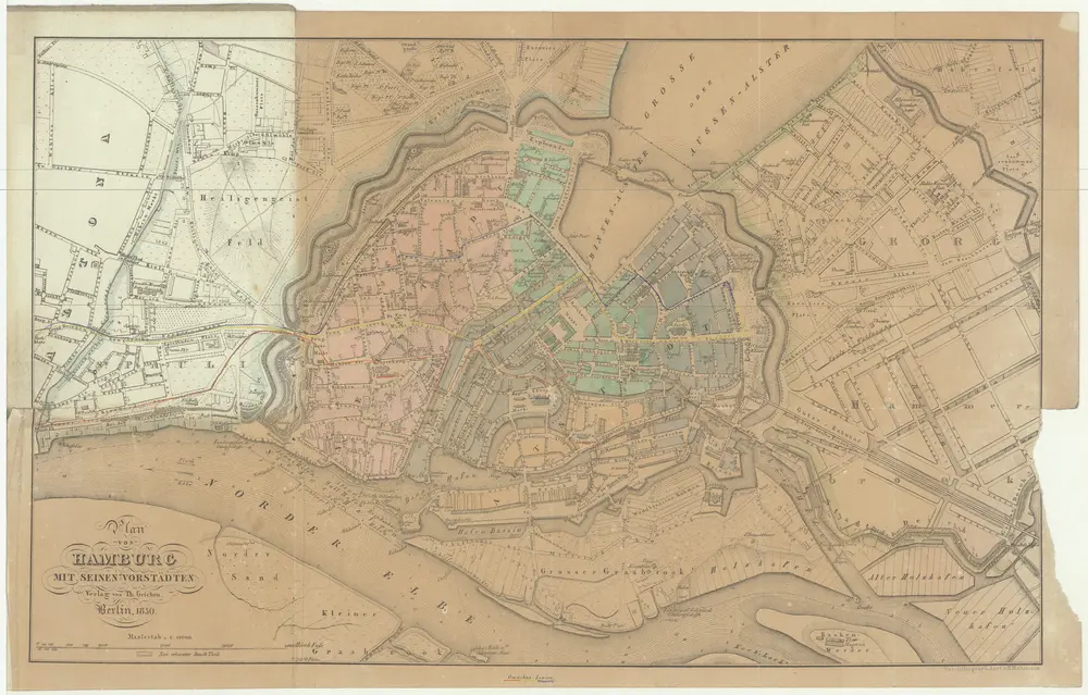 Plan von Hamburg mit seinen Vorstädten