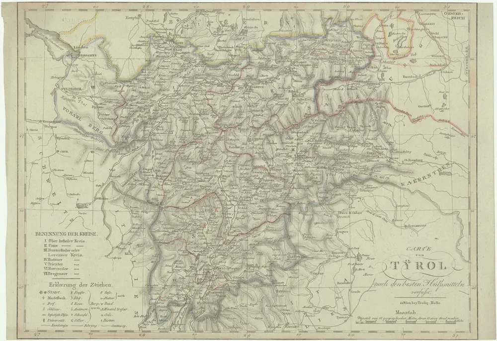 Carte von Tyrol nach den besten Hülfsmitteln verfasst