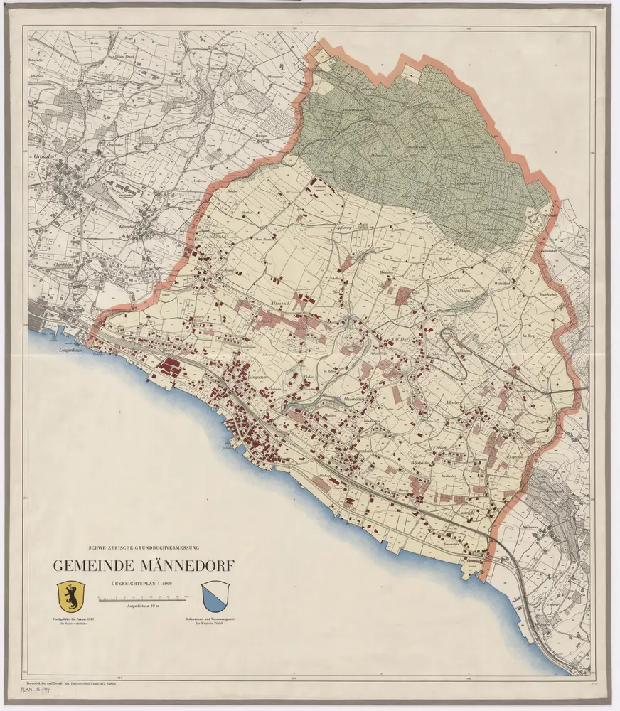 Männedorf: Gemeinde; Übersichtsplan (Schweizerische Grundbuchvermessung)