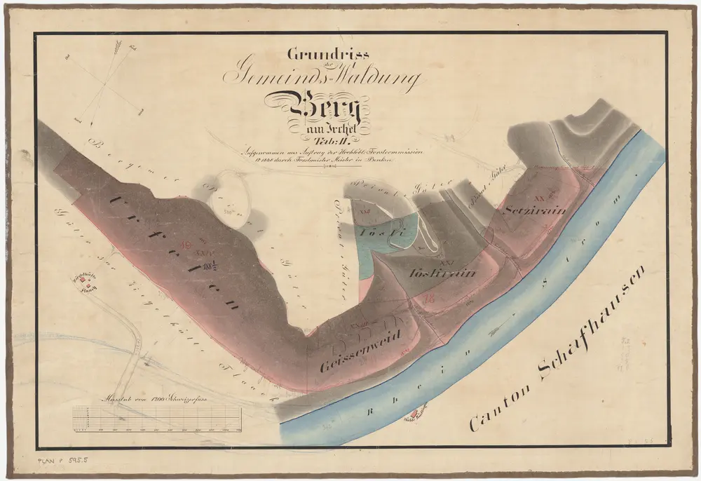 Berg am Irchel: Gemeindewaldung: Urfelen, Geissenweid, Jösli, Setzirain; Grundriss (Tab. II)