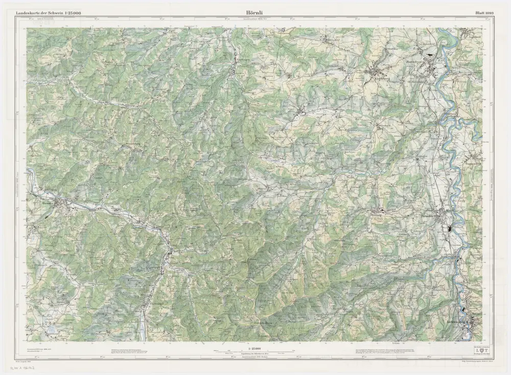 Landeskarte der Schweiz 1 : 25000: Den Kanton Zürich betreffende Blätter: Blatt 1093: Hörnli