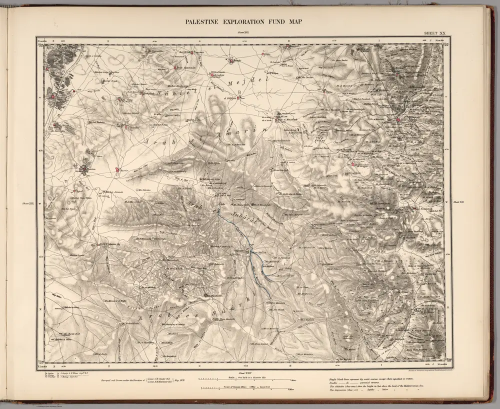 Sheet XX.  Palestine Exploration Map.