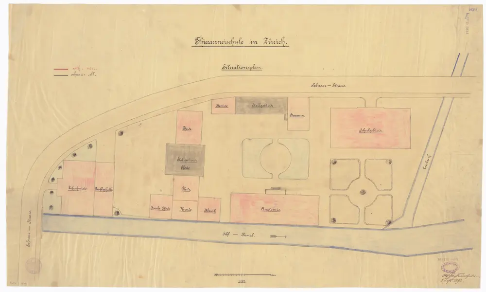 Tierarzneischule Selnaustrasse: Situationsplan