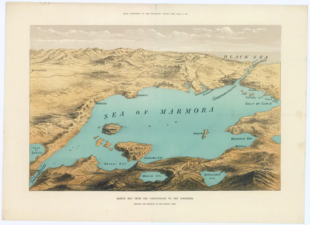 Sketch map from the Dardanelles to the Bosphorus