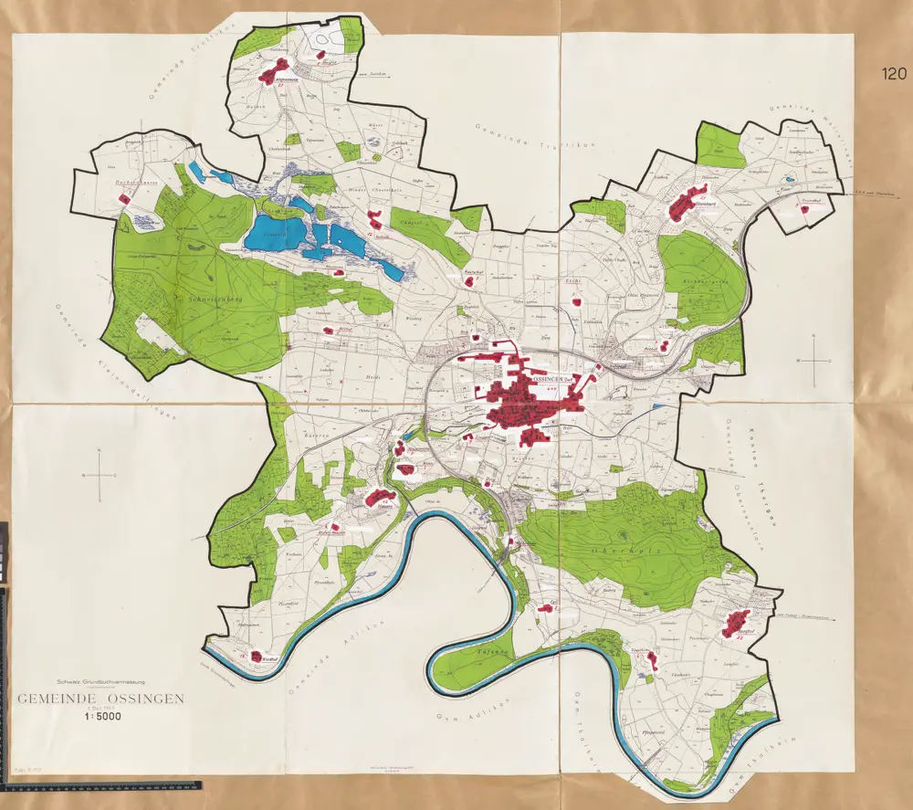 Ossingen: Definition der Siedlungen für die eidgenössische Volkszählung am 01.12.1960; Siedlungskarte Nr. 120