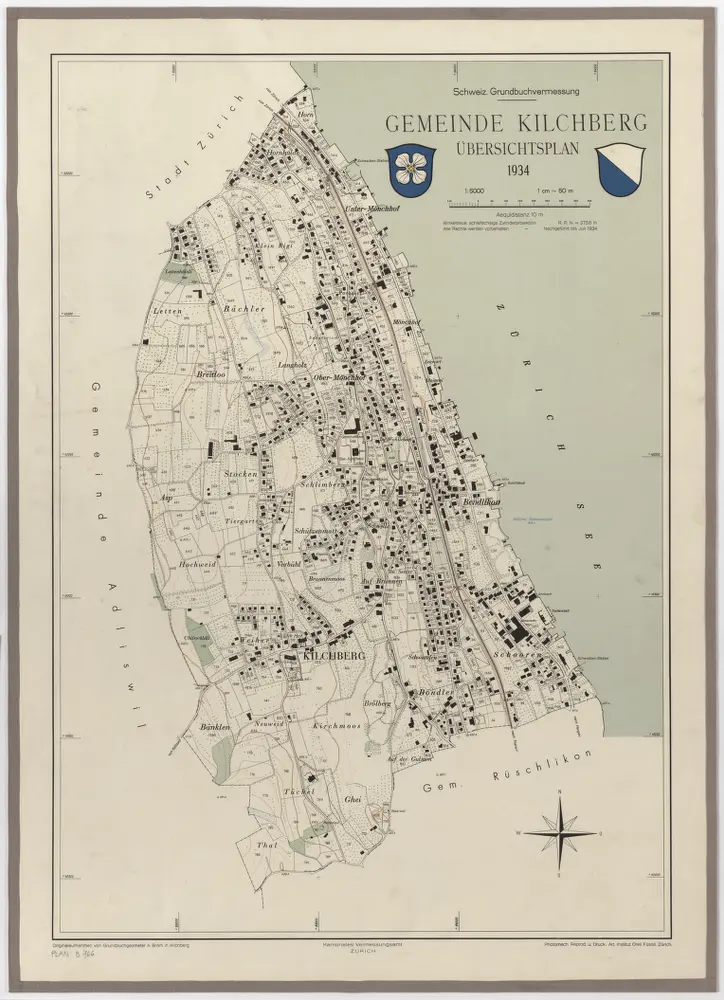 Kilchberg: Gemeinde; Übersichtsplan (Schweizerische Grundbuchvermessung)