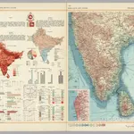 India, Pakistan, Nepal, Bhutan, Ceylon.  India-South and Ceylon.  Pergamon World Atlas.