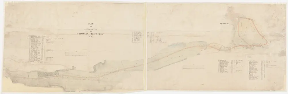 Weiningen, Regensdorf: Projektierte Strasse von Vollenmoos über in der Harlachen, beim Weier, in den Reutenen und in der Leimatt bis Regensdorf; Situationsplan (Blatt II)