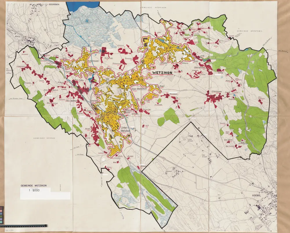Wetzikon: Definition der Siedlungen für die eidgenössische Volkszählung am 01.12.1960; Siedlungskarte Nr. 60