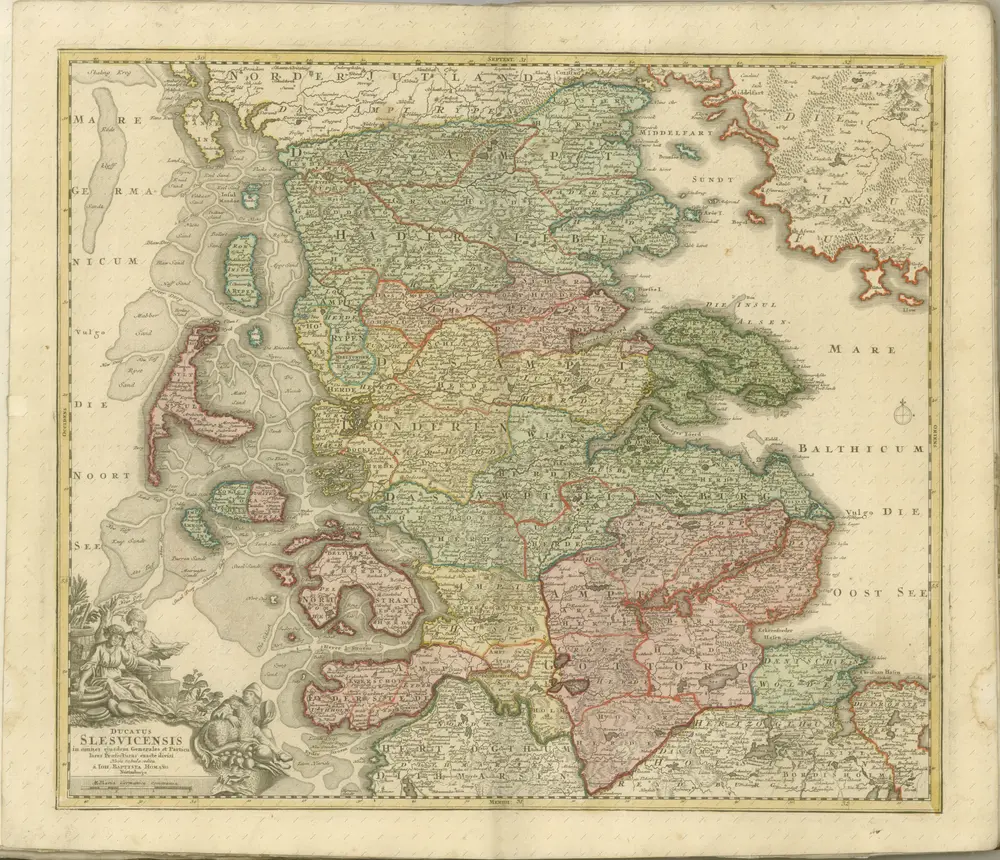 mapa z atlasu "Atlas compendiarius quinquaginta tabularum geographicarum Homannianarum :"