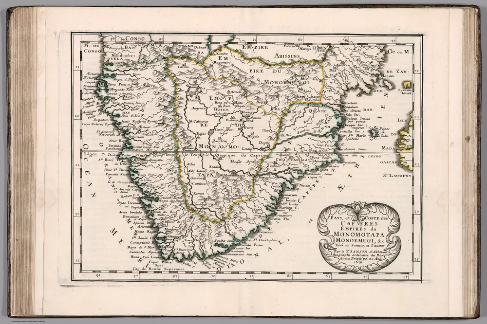 Pays, et Coste des Caffres: Empires de Monomotapa, Monoemugi, &c.