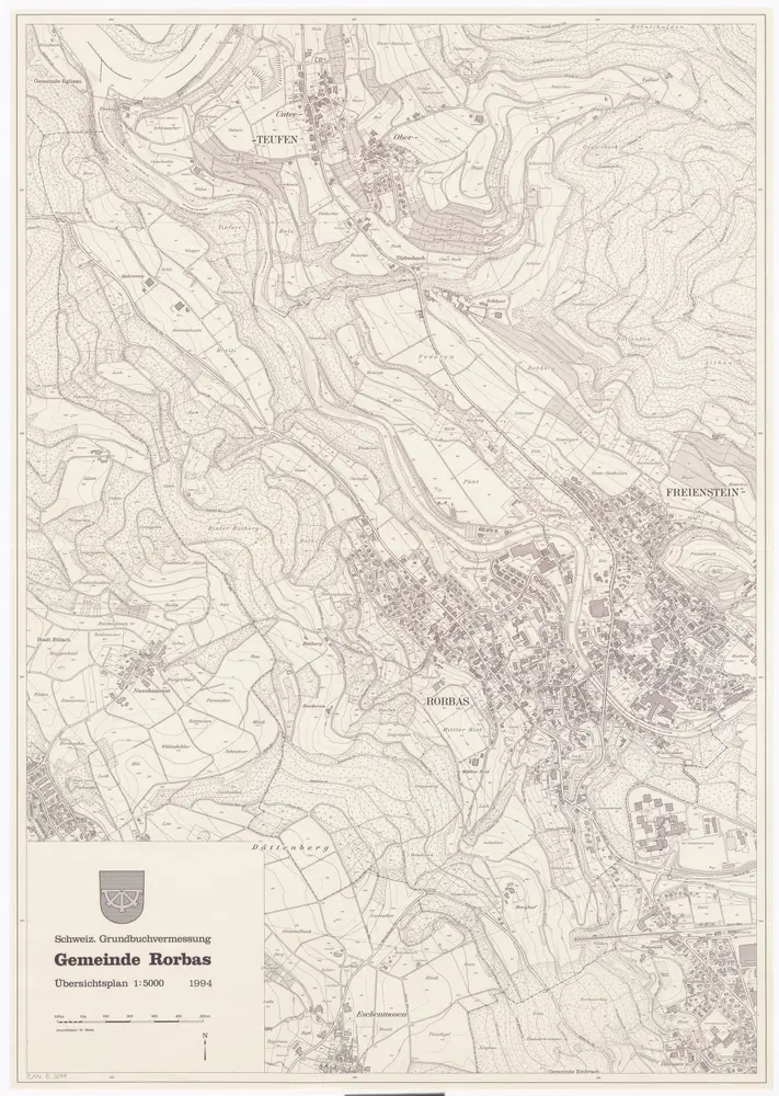 Rorbas: Gemeinde; Übersichtsplan (Schweizerische Grundbuchvermessung)