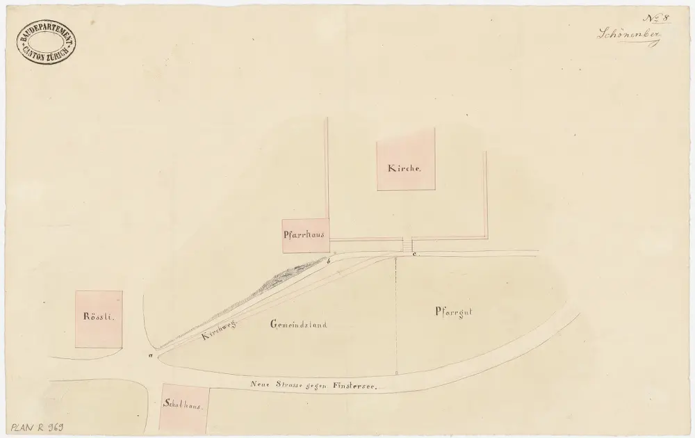 Schönenberg: Pfarrhaus und Umgebung; Grundriss (Nr. 8)