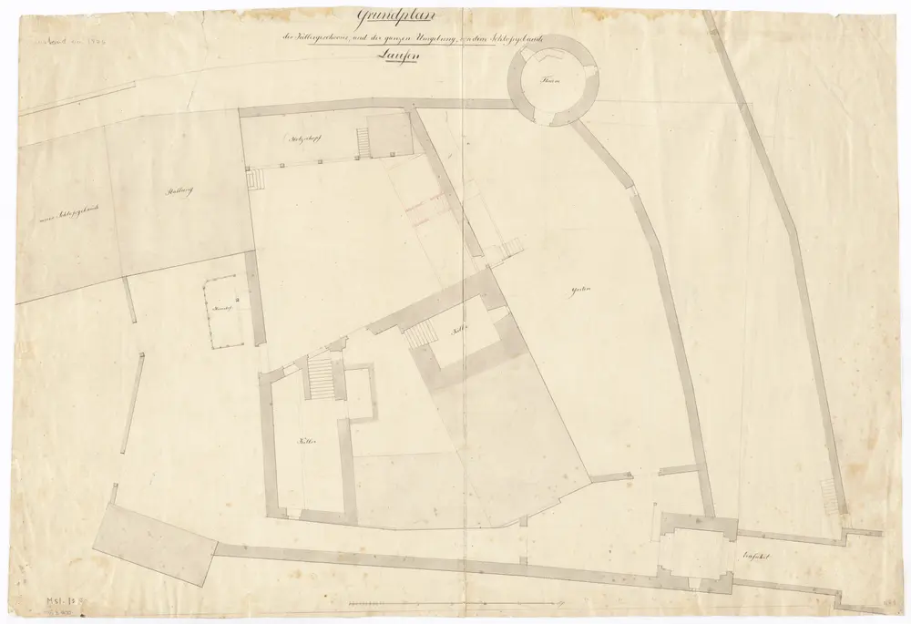 Laufen-Uhwiesen: Schloss Laufen, Keller und Umgebung; Grundriss (Nr. 1)