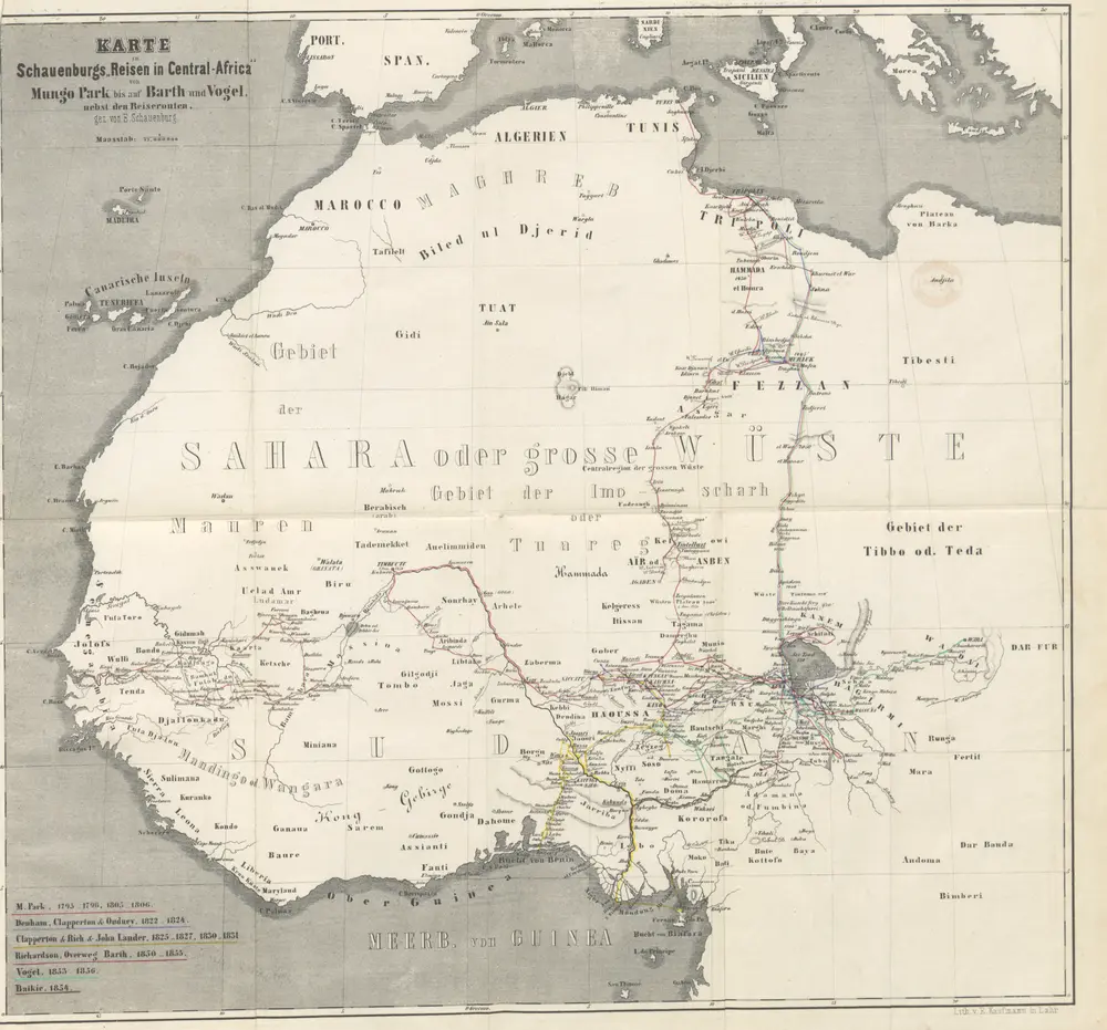 Reisen in Central-Afrika von Mungo Park bis auf Dr. H. Barth und Dr. Ed. Vogel. (Dritter Band. Die Reisen in den sudafrikanischen Binnenländern. Bearbeitet von C. H. Schauenburg.)