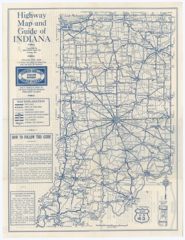 Highway Map and Guide of Indiana