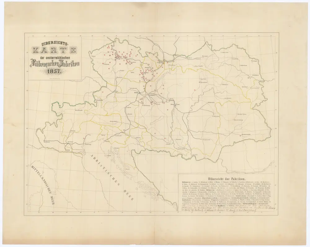 Uibersichts-Karte der oesterreichischen Rübenzucker-Fabriken