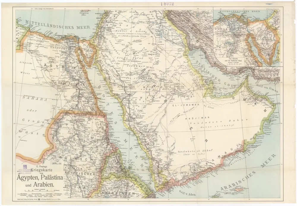 G. Freytags Kriegskarte von Ägypten, Palästina und Arabien