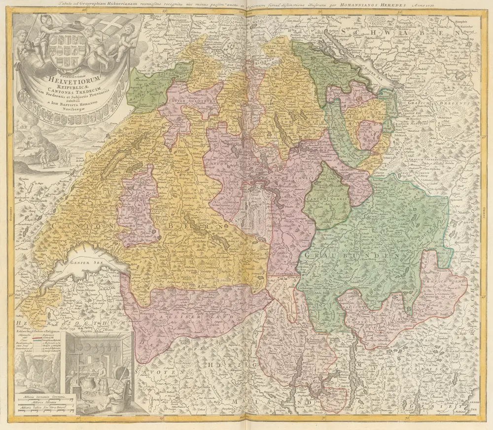 Potentissimae Helvetiorum Reipublicae Cantones Tredecim cum Foederatis et Subjectis Provinciis [...] [Karte], in: Atlas novus Reipublicae Helveticae, S. 14.