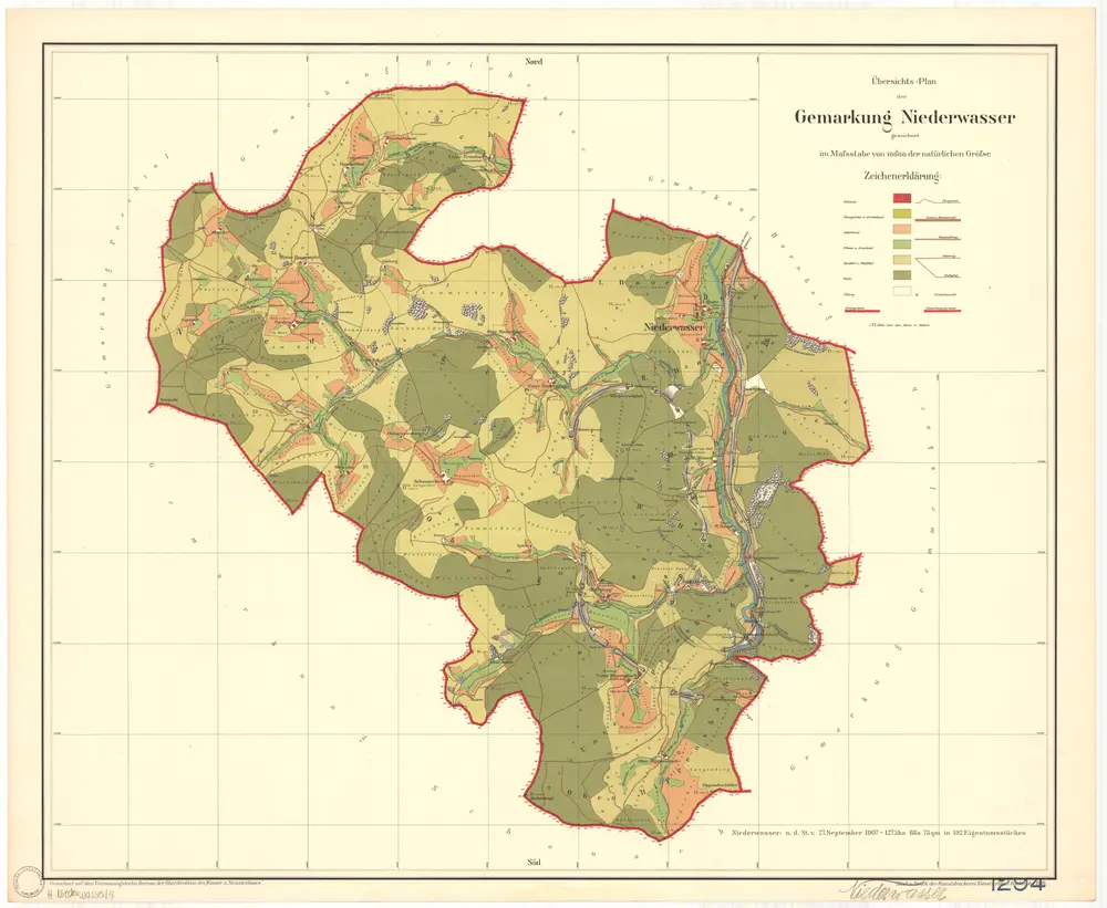 Niederwasser, Stadt Hornberg, OG. GLAK H-1 Gemarkungspläne