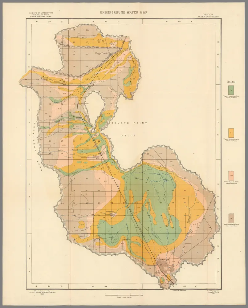 70.  Underground Water Map, Baker City Sheet, Oregon.