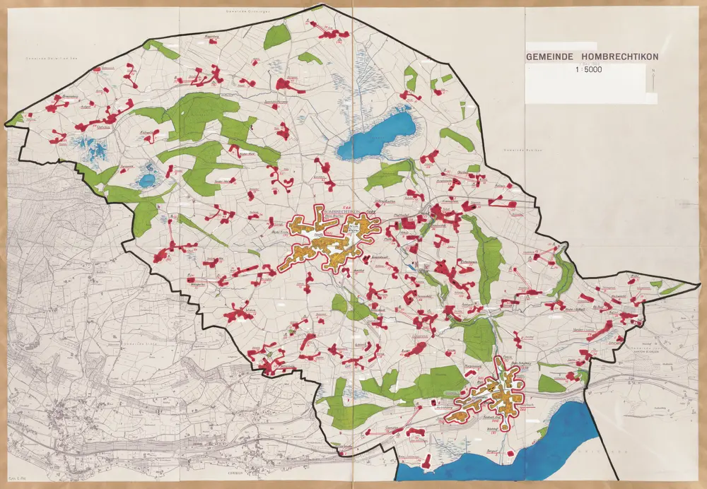 Hombrechtikon: Definition der Siedlungen für die eidgenössische Volkszählung am 01.12.1960; Siedlungskarte Nr. 42