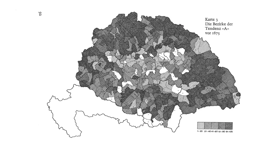 Die Bezirke der Tendenz "A" vor 1875