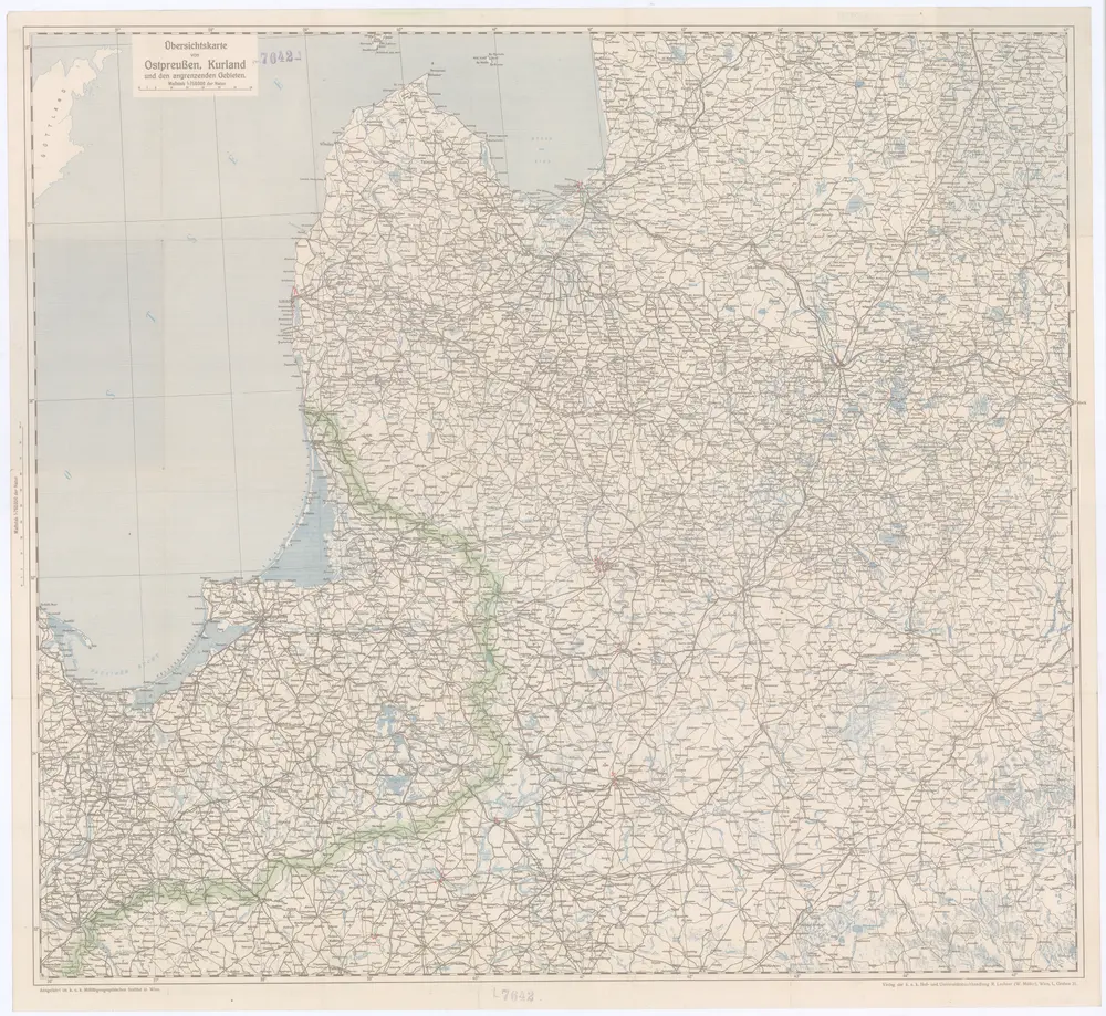 Übersichtskarte von Ostpreußen, Kurland und den angrenzenden Gebieten