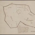 HZAN GA 100_Nr. 59_ : Döttingen (Kr. Schwäbisch Hall); "bei Döttingen liegendes Holz, der Pachenstein";ohne Verfasser;30 Ruten = 6,2 cm;43,5 x 34,5 cm; Norden unten nach rechts;Pappe; Tusche; Grenze ausgezogen; Einteilung in Dreiecke zur Vermessung.