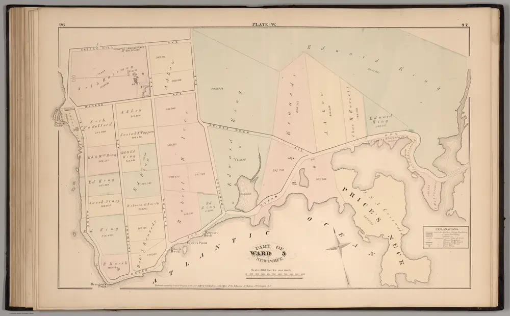 Plate W.  Part of Ward 5, Newport, Rhode Island.