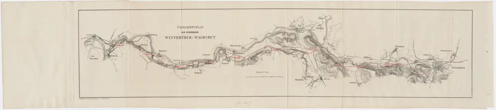 Eisenbahnstrecke Winterthur-Waldshut; Übersichtskarte und Längsprofil