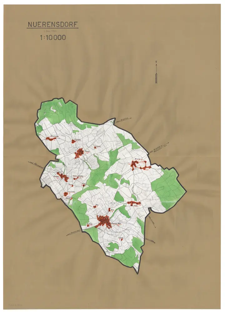 Nürensdorf: Definition der Siedlungen für die eidgenössische Volkszählung am 01.12.1950; Siedlungskarte
