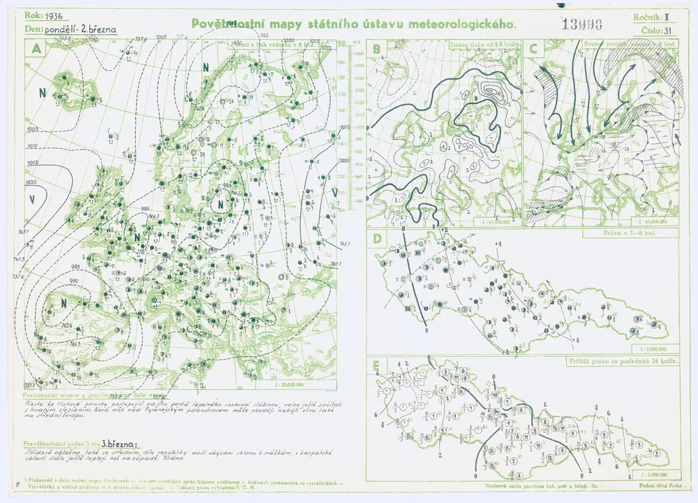 Povětrnostní mapy Státního ústavu meteorologického