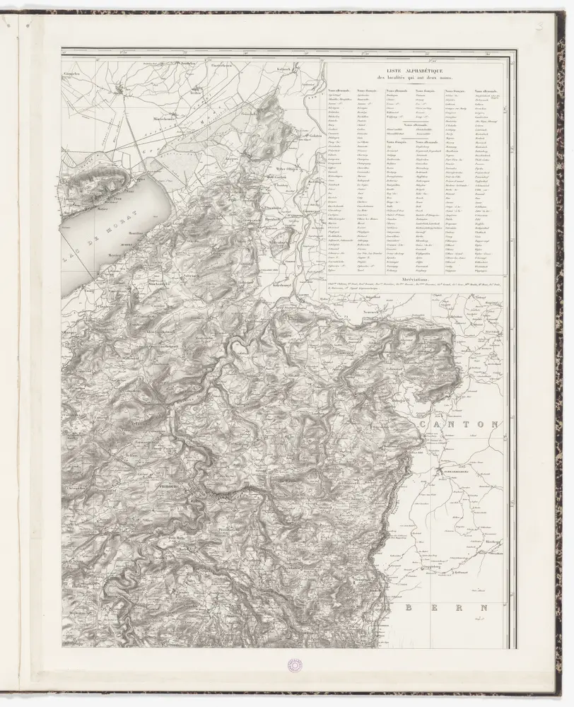 Topographische Karte des Kantons Freiburg: Blatt 3