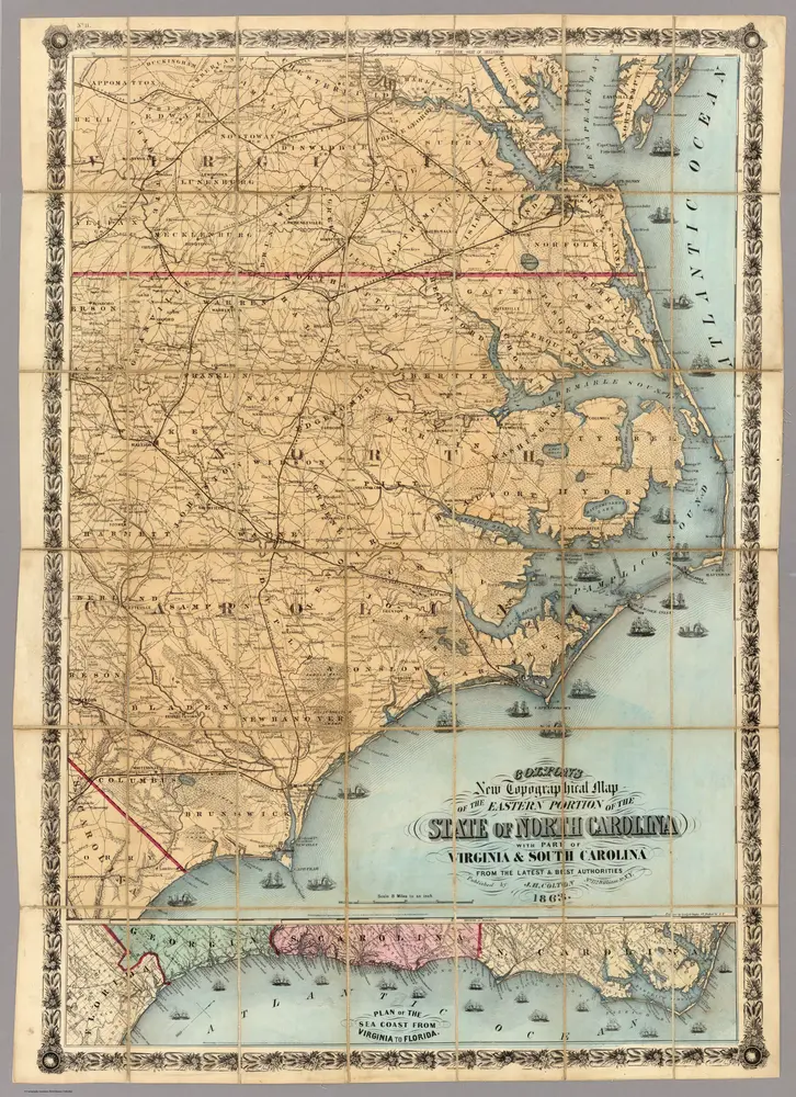 North Carolina With Part Of Virginia & South Carolina.